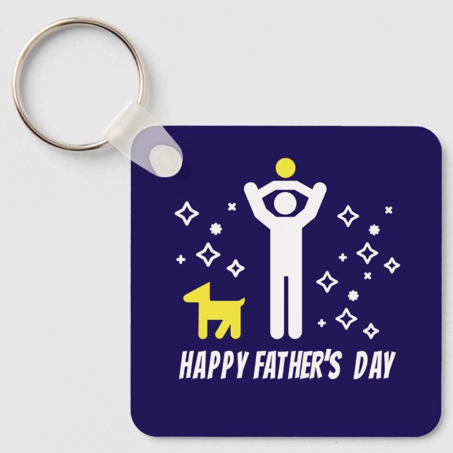 Father's Day cute and refreshing  Keychain (Front)