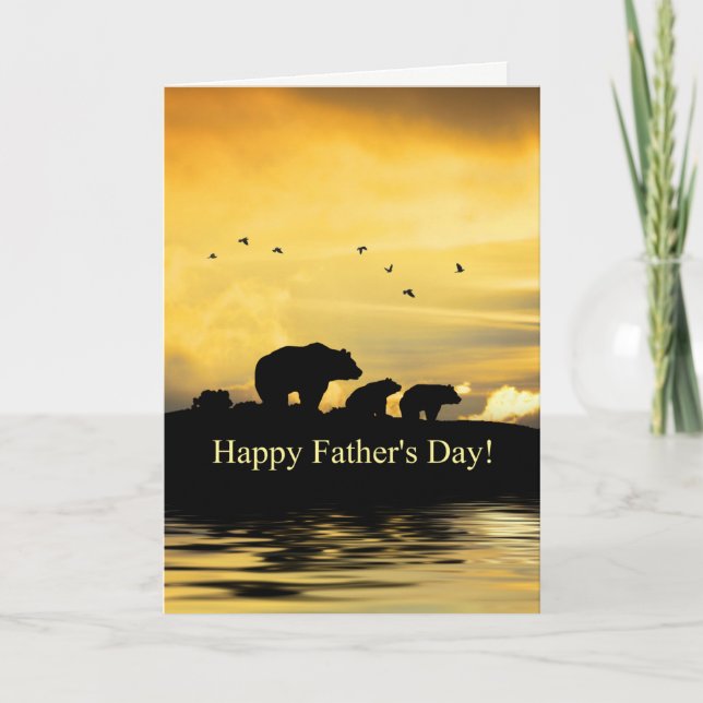 Fathers Day Cute Bears for Papa Bear Card (Front)