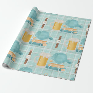 fathers day cute, elegant wrapping paper pattern