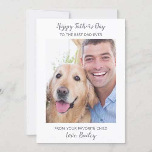 Fathers Day Cute Personalized Dog Dad Pet Photo Holiday Card