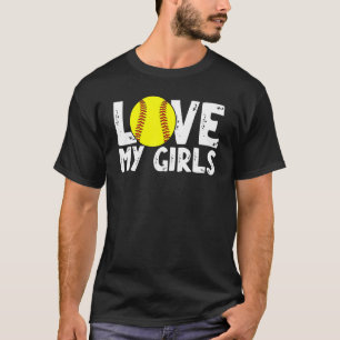 Fathers Day Cute Softball Mom And Dad Love My Girl T-Shirt