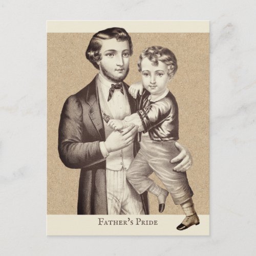 Fathers day Cutest vintage father and son CC1128 Postcard