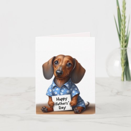 Fathers Day Dachshund Card