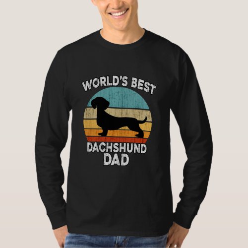 Fathers Day Dachshund Worlds Best Daschund Dad T_Shirt