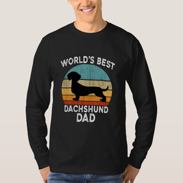 Father's Day Dachshund World's Best Daschund Dad T-Shirt (Front)