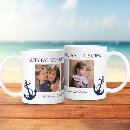 Fathers Day Dad 3 Photo Collage  Coffee Mug