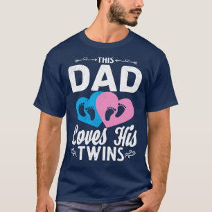 Fathers Day Dad Baby Family Twin Parents T-Shirt