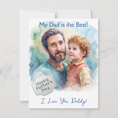 Fathers Day Dad  baby Festive  Note Card