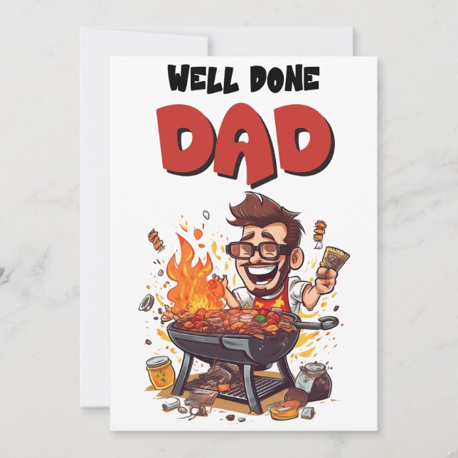 Father's Day Dad Barbecue Funny Meme  Invitation (Front)