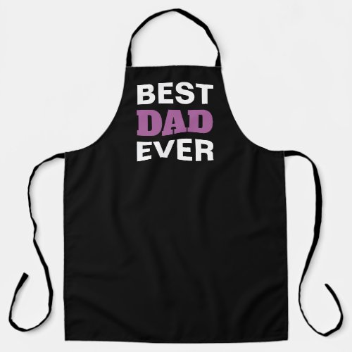 Fathers Day Dad Black White Purple Bold Typography Apron