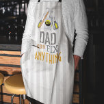 Father's Day Dad can fix anything saying Apron<br><div class="desc">This cute design features a father's day men's t-shirt,  dad funny husband family cute,  a cool father dad big daddy,  a funny mechanic expert woodworker,  a woodworking carpenter handyman,  with construction carpentry tools hammer,  wrench screwdriver toolset,  humor quote saying novelty graphic,  whimsical trendy stylish,  dad can fix anything saying.</div>