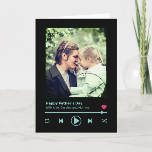 Fathers Day Dad Custom Photo Cool Music Player  Holiday Card