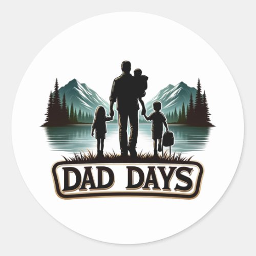 Fathers Day Dad Days Classic Round Sticker