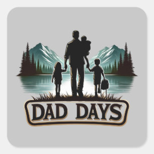 Father's Day Dad Days Square Sticker