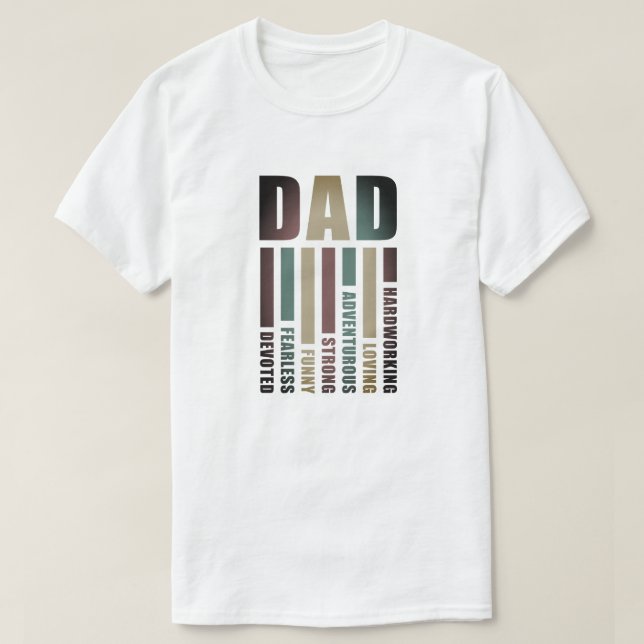 Father's Day "DAD" Description T-Shirt (Design Front)