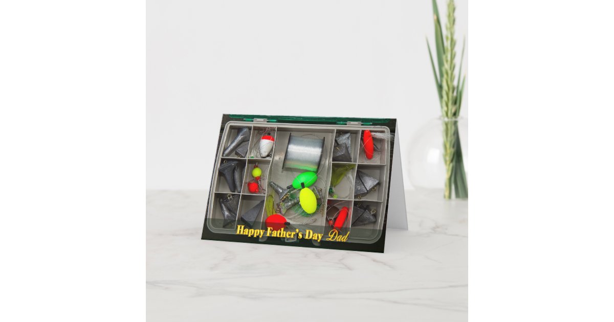 Father's Day - DAD - Fishing Tackle Box Top Card