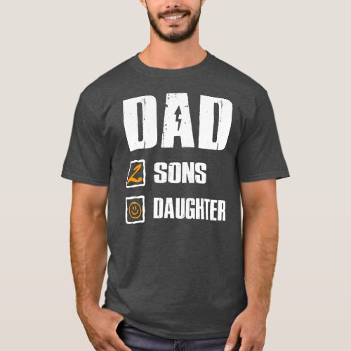 Fathers Day Dad Funny Dad Of 2 Sons Fun Pregnancy T_Shirt