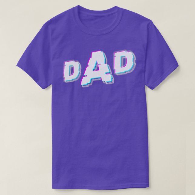Fathers Day Dad Glitch No Background  T-Shirt (Design Front)