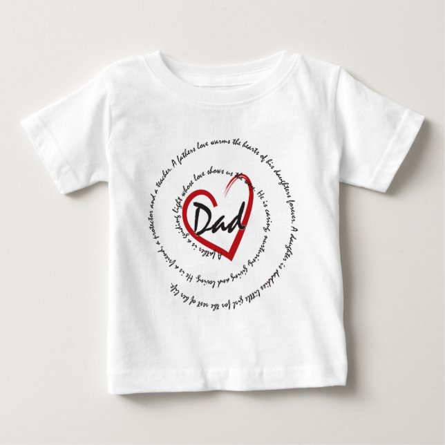 Father's Day Dad Heart Baby T-Shirt (Front)