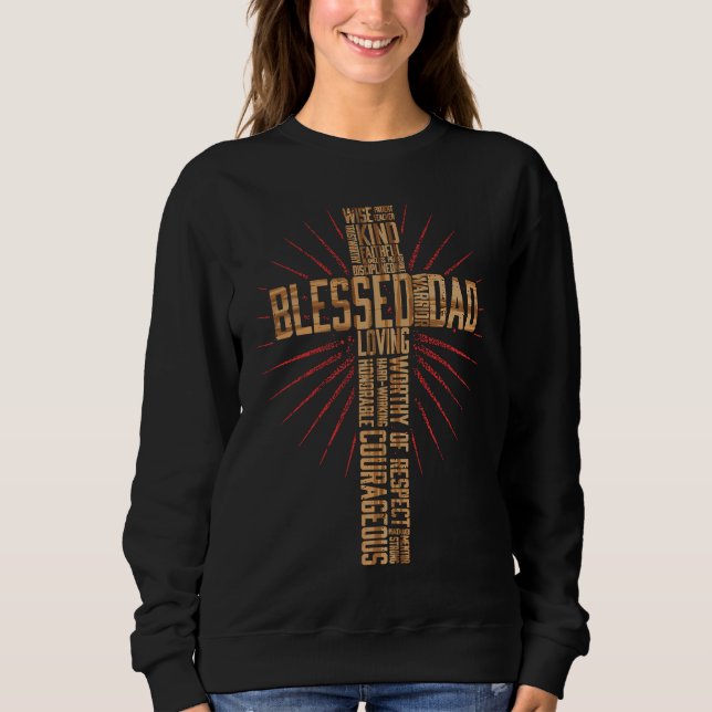 Father's Day Dad Husband Blessed Dad Christian Sweatshirt (Front)