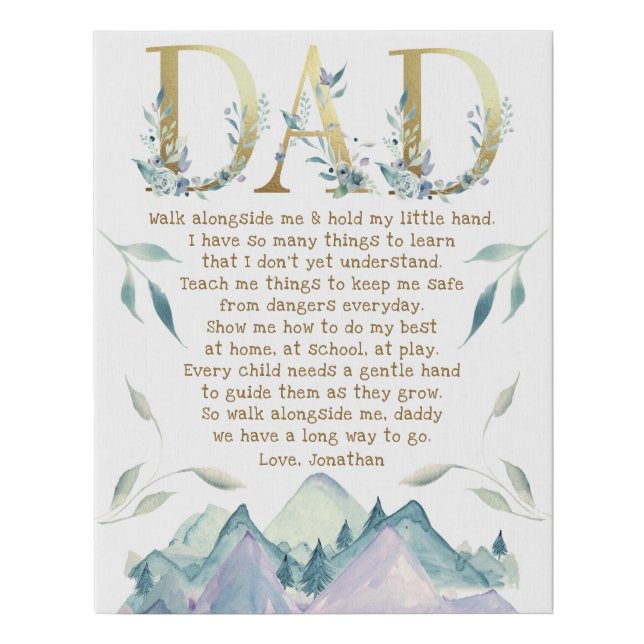 Father's Day Dad Husband from Son/Daughter/Kids Faux Canvas Print (Front)