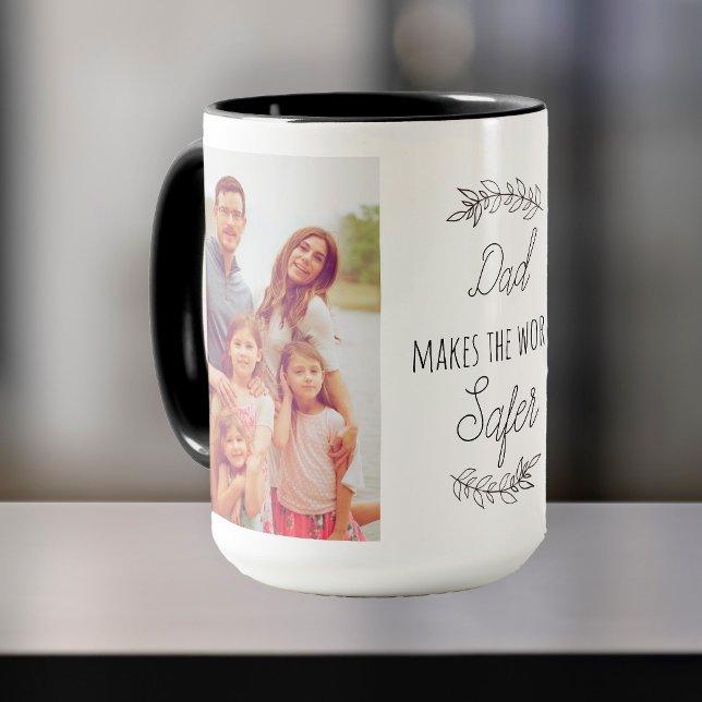 Father's Day dad makes the world safer collage Coffee Mug (You can choose the style of the mug)