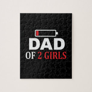 Father's Day Dad Of 2 Girls Jigsaw Puzzle
