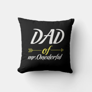 Father's Day Dad Of Mr Onederful Throw Pillow
