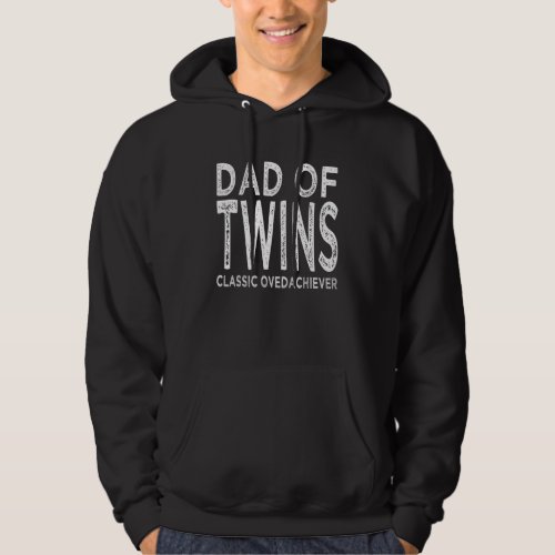 Fathers Day Dad Of Twins Retro Vintage Dad Hoodie