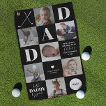 Father's Day Dad Photo Collage Golf Towel<br><div class="desc">Looking for a unique and heartfelt gift for Father’s day? Discover our exclusive custom Fathers day golf towel. It features a dynamic black background, customizable to any desired color, 7 square photos of your family, golf clubs, and a customized golf ball with your Dad’s name and initial. It also includes...</div>