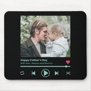 Father's Day Dad Photo Favorite Song Music Player Mouse Pad