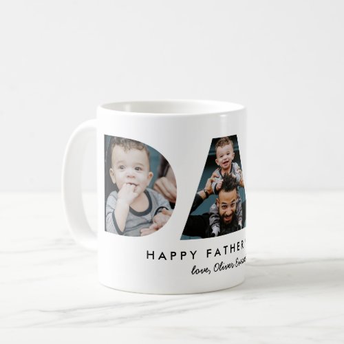 Fathers Day Dad Photo Letters Coffee Mug