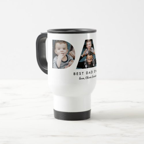 Fathers Day Dad Photo Letters Travel Mug
