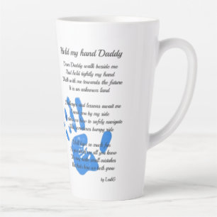 Fathers Day Dad POEM Hold My Hand Daddy PHOTO Gift Latte Mug