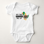 Father&#39;s Day Dad Pun My Dad Quacks Me Up Baby Baby Bodysuit at Zazzle