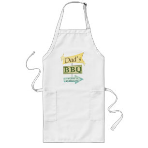 Father's Day Dad Retro Grunge Barbeque Sign Long Apron