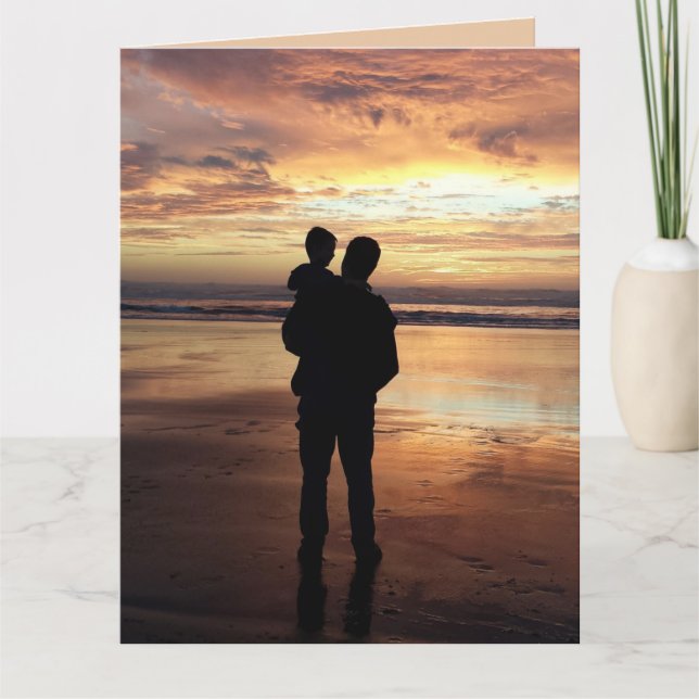 FATHER'S DAY DAD & SON SUNSET BEACH CARD (Front)
