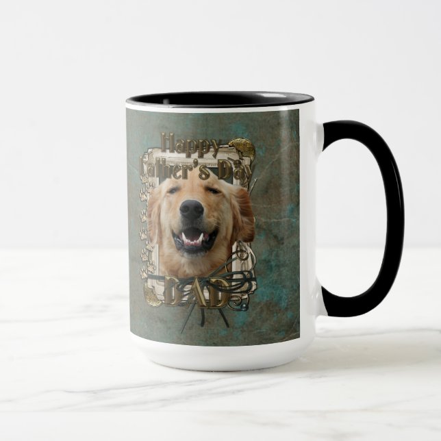 Fathers Day DAD Stone Paws Golden Retriever Mickey Mug (Right)