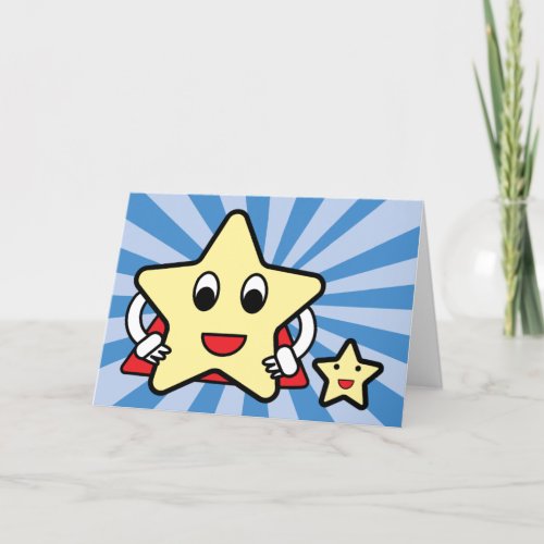 Fathers Day Dad Super Star From Son Funny Cute Thank You Card