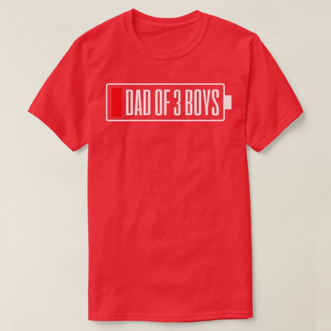 Fathers Day Dad Three Boys T-Shirt (Design Front)