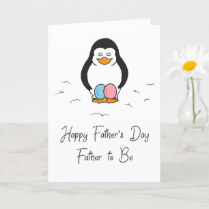 Father's Day Dad to Be of Boy & Girl Twins Penguin Card