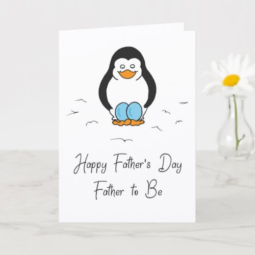 Father's Day Dad to Be of Twin Boys Cute Penguin   Card