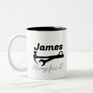 Father's Day Dad Tools Mechanic Two-Tone Coffee Mug