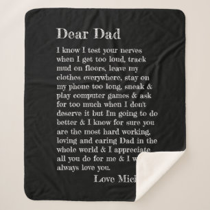 Fathers Day Dad Typography Letter Personalized Sherpa Blanket