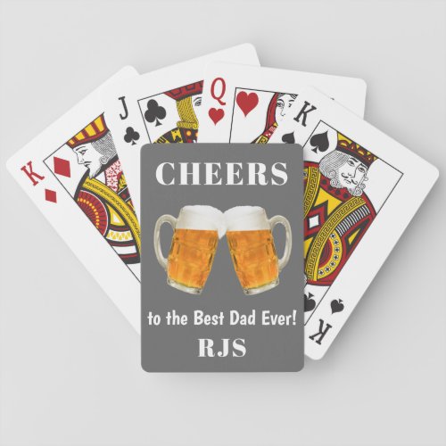 Fathers Day Dad Worlds Best Ever Monogram Playing Cards