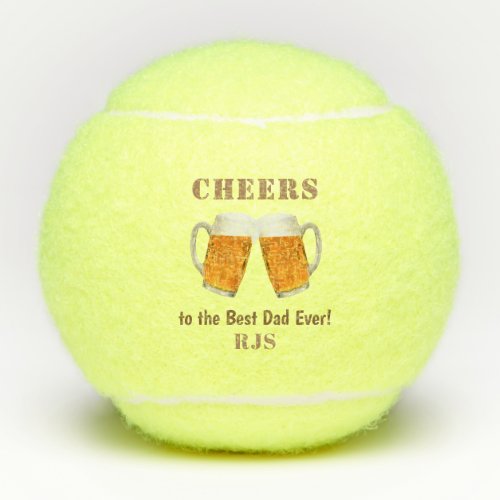 Fathers Day Dad Worlds Best Ever Monogram Tennis Balls