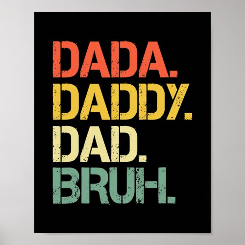 Fathers Day Dada Daddy Dad Bruh Happy Fathers Poster