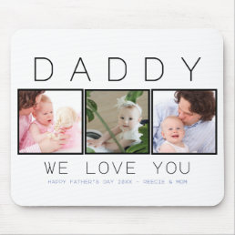 Father&#39;s Day Daddy 3 Photo Mouse Pad