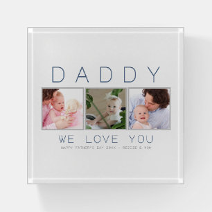 Father's Day Daddy 3 Photo Paperweight