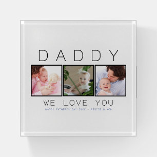 Father's Day Daddy 3 Photo Paperweight